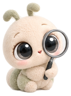 BabySorted mascot with a magnifying glass